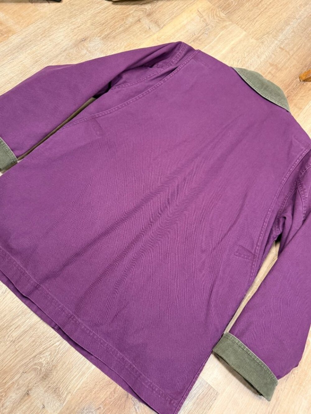 Vintage 90s L.L. Bean Womens Purple Plaid Lined Barn Field Canvas Chore Jacket S - Picture 8 of 11